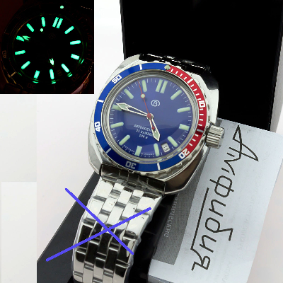 Glossy 710916blue  C3lume  VOSTOK Amphibia 200m