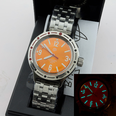 Glossy 420660orange  BG9W+C3 lume VOSTOK Amphibia 200m