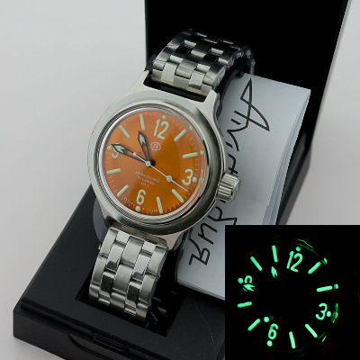 Glossy 420660ORANGE C3lume  VOSTOK Amphibia 200m