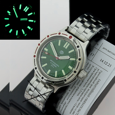 GLOSSY 420916GREEN C3LUME VOSTOK AMPHIBIA 200M