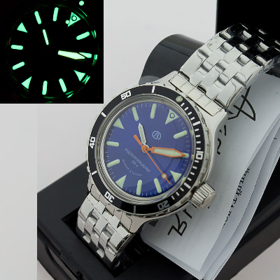 GLOSSY 710512blue C3LUME VOSTOK AMPHIBIA 200M