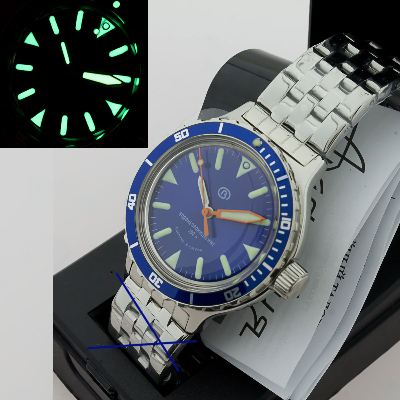 GLOSSY 710512blue C3LUME VOSTOK AMPHIBIA 200M